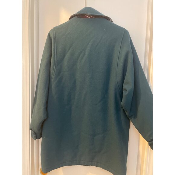 Woolrich Womens Teal Button-Up Coat W/ Plaid Lining & Pockets - Picture 6 of 10